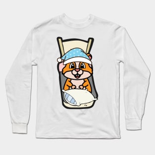 Cute hamster is going to bed Long Sleeve T-Shirt